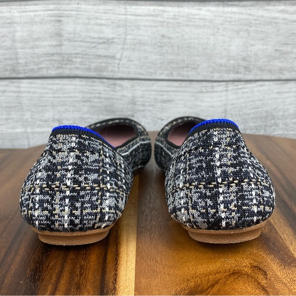 Rothy’s The Flat Tweed Round Toe Black White Cap Toe Women’s Shoe Size 8.5 - Picture 6 of 10